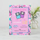 Roze Retro Gaming Verjaardag Kaart (Staand voorkant)