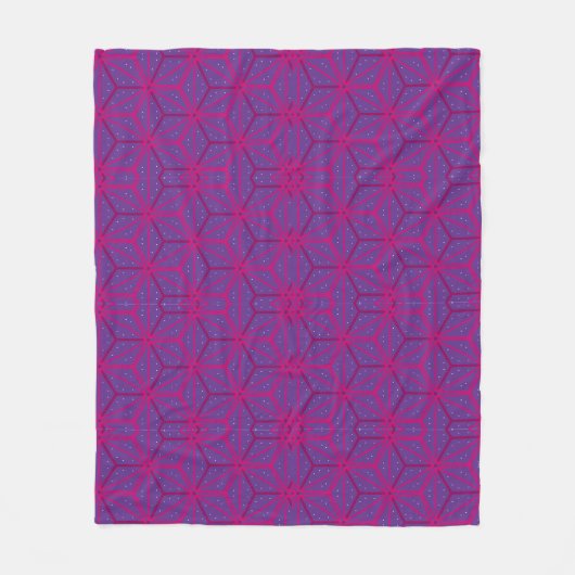 Roze retro geometrisch patroon fleece deken (Voorkant)