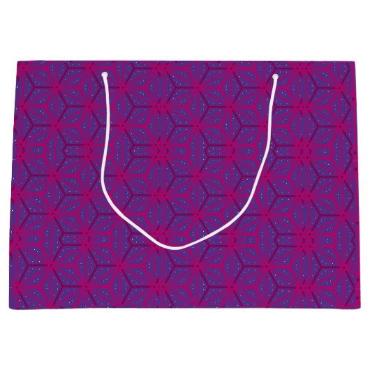 Roze retro geometrisch patroon  groot cadeauzakje (Voorkant)