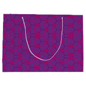 Roze retro geometrisch patroon  groot cadeauzakje (Achterkant)