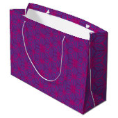 Roze retro geometrisch patroon  groot cadeauzakje (Achterkant Gekanteld)