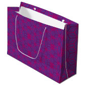 Roze retro geometrisch patroon  groot cadeauzakje (Voorkant Gekanteld)