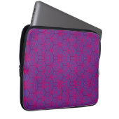 Roze retro geometrisch patroon laptop sleeve (Voorkant Rechts)
