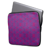 Roze retro geometrisch patroon laptop sleeve (Voorkant Links)