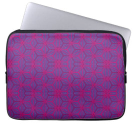 Roze retro geometrisch patroon  laptop sleeve