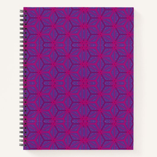 Roze retro geometrisch patroon  notitieboek (Voorkant)