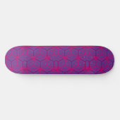 Roze retro geometrisch patroon persoonlijk skateboard (Horizontaal)
