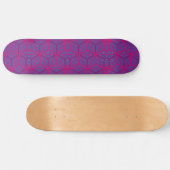 Roze retro geometrisch patroon persoonlijk skateboard (Horizontaal)