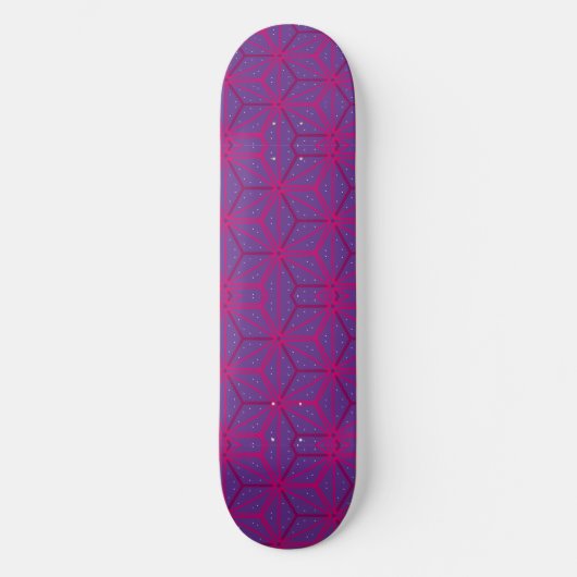 Roze retro geometrisch patroon persoonlijk skateboard (Voorkant)