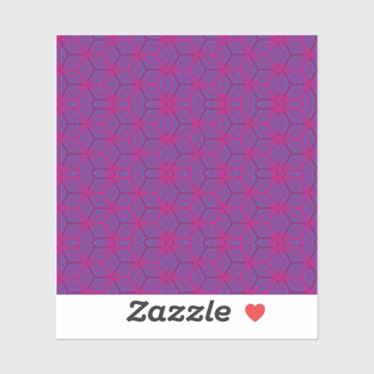 Roze retro geometrisch patroon  sticker (Vel)