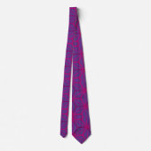 Roze retro geometrisch patroon stropdas (Achterkant)