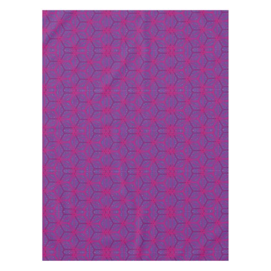 Roze retro geometrisch patroon tafelkleed (Voorkant)