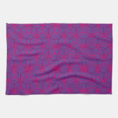 Roze retro geometrisch patroon theedoek (Horizontaal)
