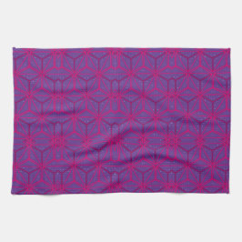 Roze retro geometrisch patroon  theedoek