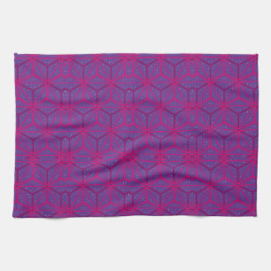 Roze retro geometrisch patroon  theedoek