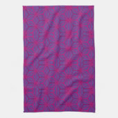 Roze retro geometrisch patroon theedoek (Verticaal)