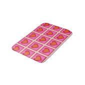 Roze Retro  geruit hart Y2K Patroon Badmat (Gekanteld)