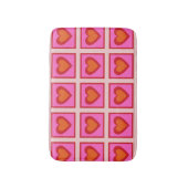 Roze Retro  geruit hart Y2K Patroon Badmat (Voorkant Verticaal)