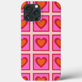 Roze Retro  geruit hart Y2K Patroon Case-Mate iPhone Case (Achterkant)