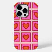 Roze Retro  geruit hart Y2K Patroon Case-Mate iPhone Case (Achterkant)