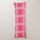 Roze Retro  geruit hart Y2K Patroon Lichaamskussen (Achterkant (Verticaal))