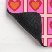 Roze Retro geruit hart Y2K Patroon Muismat (Hoek)