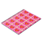 Roze Retro geruit hart Y2K Patroon Notitieboek (Linkerzijde)