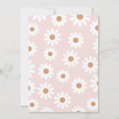 Roze Retro Girls Daisy 1e verjaardag Uitnodiging (Achterkant)