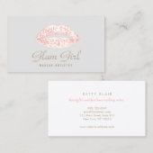 Roze Retro Glam Glitter Lips Make-up Artiest Visitekaartje (Voorkant / Achterkant)