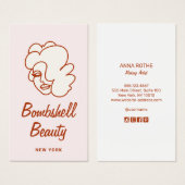 Roze Retro Glam Lash Diva Eyelash Extensions Visitekaartje (Voorkant /achterkant)