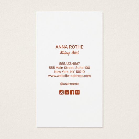 Roze Retro Glam Lash Diva Eyelash Extensions Visitekaartje (Achterkant)