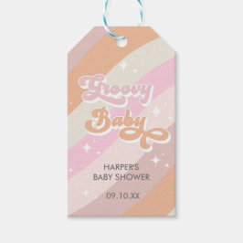 Roze Retro Groovy Baby shower Favors Cadeaulabel