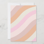 Roze Retro Groovy Baby shower Kaart (Achterkant)