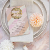 Roze Retro Groovy Baby shower Uitnodiging
