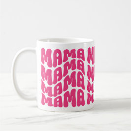 Roze Retro Groovy Cute Mama Moederdag mama Koffiemok