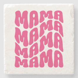 Roze Retro Groovy Cute Mama Moederdag mama Stenen Onderzetter