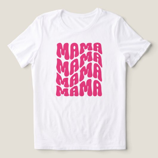 Roze Retro Groovy Cute Mama Moederdag mama Tri-Blend Shirt (Design voorkant)