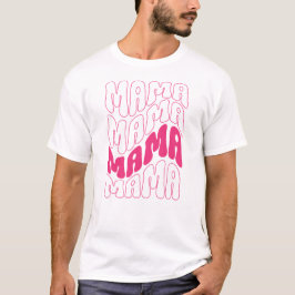 Roze Retro Groovy Cute Mama Moederdag mama Tri-Blend Shirt