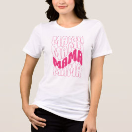 Roze Retro Groovy Cute Mama Moederdag mama Tri-Blend Shirt