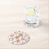 Roze Retro Groovy Kerstman Kerstmis Kartonnen Onderzetters (Insitu)