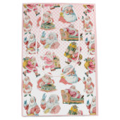 Roze Retro Groovy Kerstman Kerstmis Medium Cadeauzakje (Voorkant)