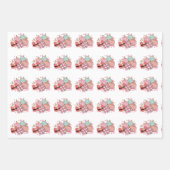 Roze Retro Groovy Kerstmis Inpakpapier Vel (Voorkant 3)