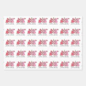 Roze Retro Groovy Kerstmis Inpakpapier Vel (Voorkant)