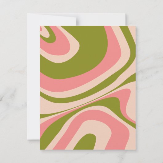 Roze Retro Groovy Vrijgezellenfeest Kaart (Achterkant)