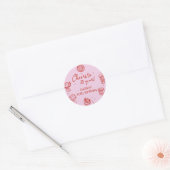 Roze Retro Hand getrokken Funky Cocktail Verjaarda Ronde Sticker (Envelop)