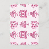 Roze Retro Hart Coquette Cake Registry Insert Informatiekaartje (Achterkant)