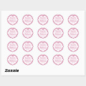 Roze Retro Hart Coquette Cherry Cake Bachelorette Ronde Sticker (Vel)