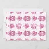 Roze Retro Hart Coquette Cherry Cake Bruids Brunch Kaart (Achterkant)