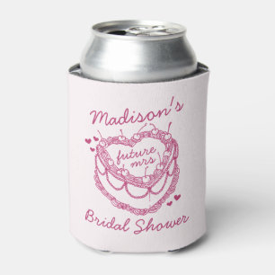 Roze Retro Hart Coquette Cherry Cake Bruids Douche Blikjeskoeler