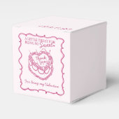 Roze Retro Hart Coquette Cherry Cake Valentijn Bedankdoosjes (Voorkant Zijde)